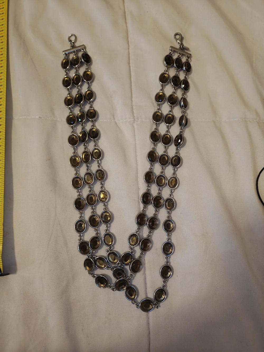 Multi-Strand Green Glass Bead Necklace - Unbranded